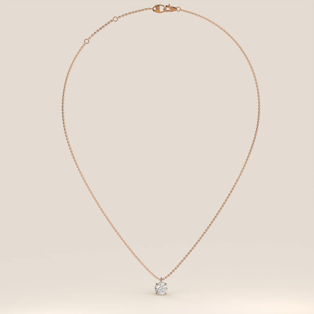 Lisa - Round Lab Grown Diamond Necklace with Hidden Halo