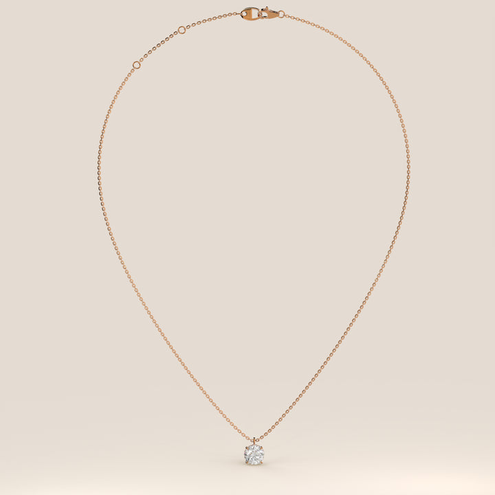 Lisa - Round Lab Grown Diamond Necklace with Hidden Halo