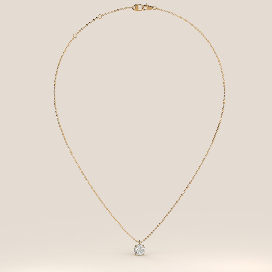 Lisa - Round Lab Grown Diamond Necklace with Hidden Halo