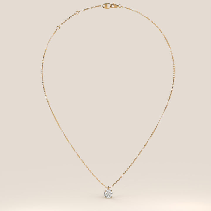 Lisa - Round Lab Grown Diamond Necklace with Hidden Halo