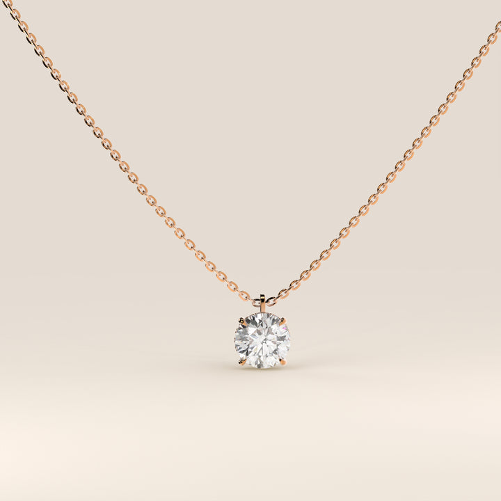 Lisa - Round Lab Grown Diamond Necklace with Hidden Halo