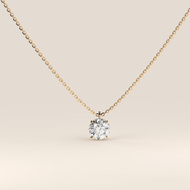 Lisa - Round Lab Grown Diamond Necklace with Hidden Halo