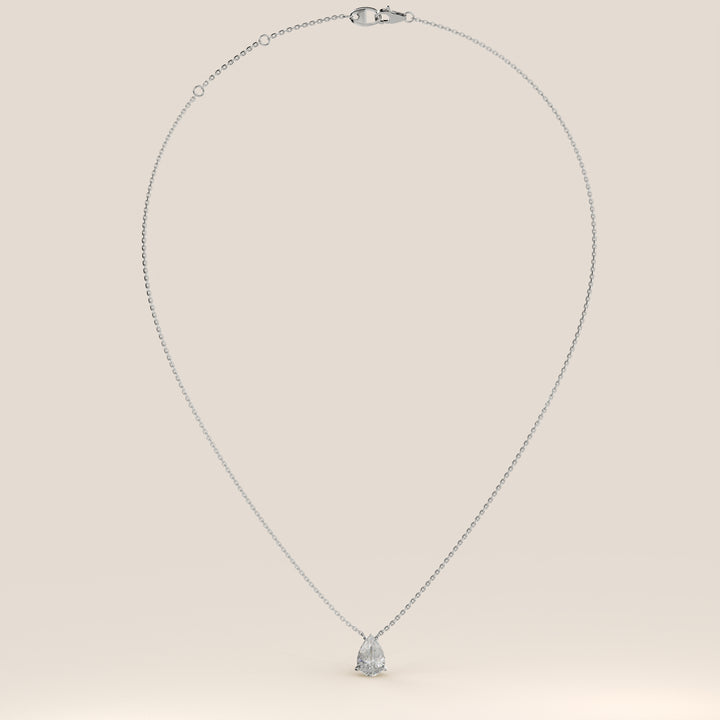 Sophie - Necklace with Double Hidden Halo Pear Pendant Lab Grown Diamond