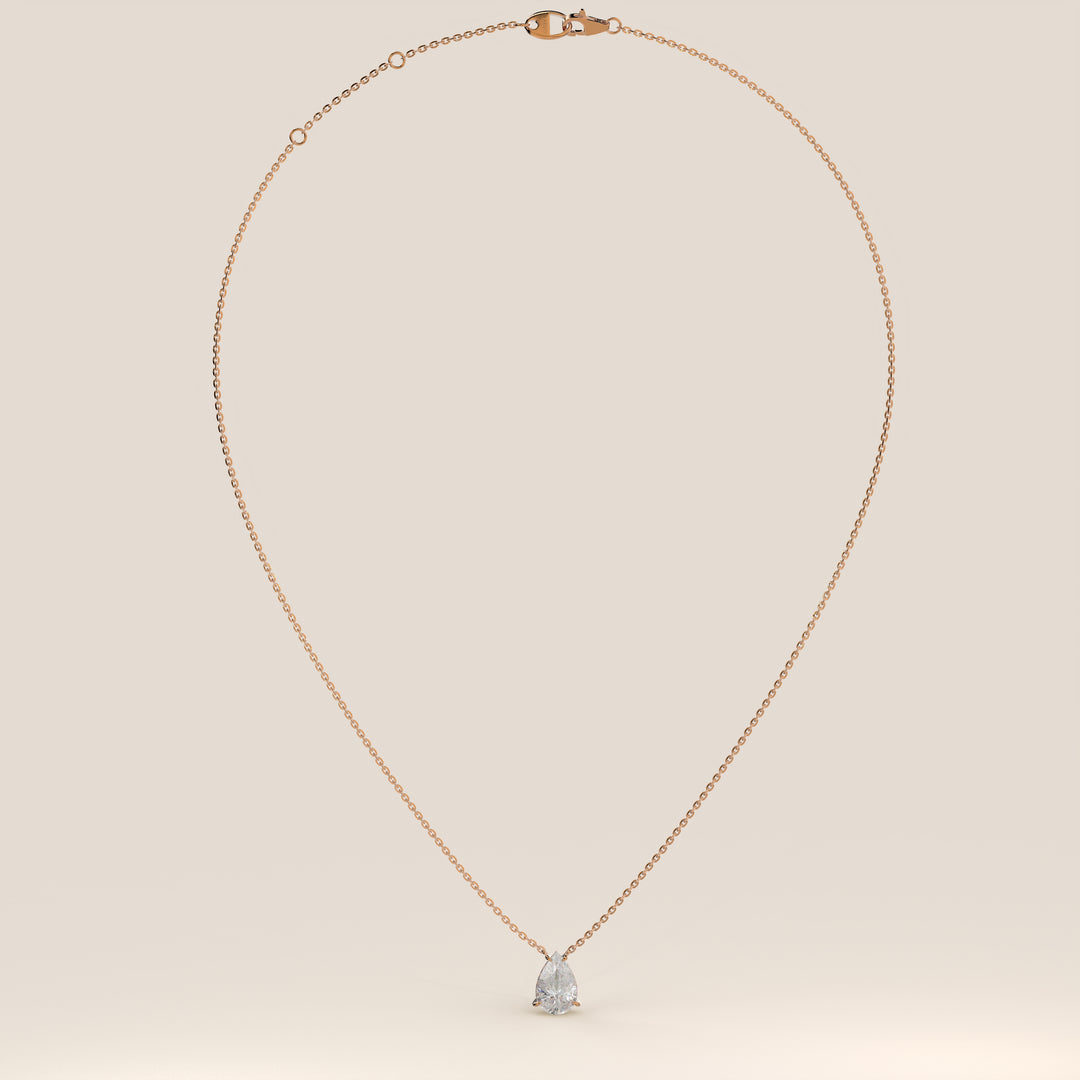 Sophie - Necklace with Double Hidden Halo Pear Pendant Lab Grown Diamond