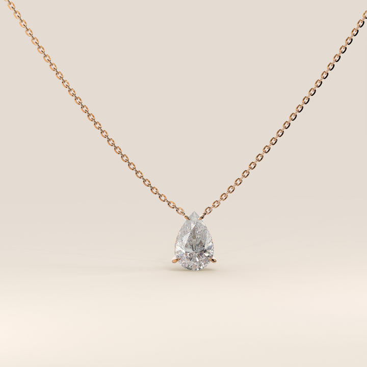 Sophie - Necklace with Double Hidden Halo Pear Pendant Lab Grown Diamond