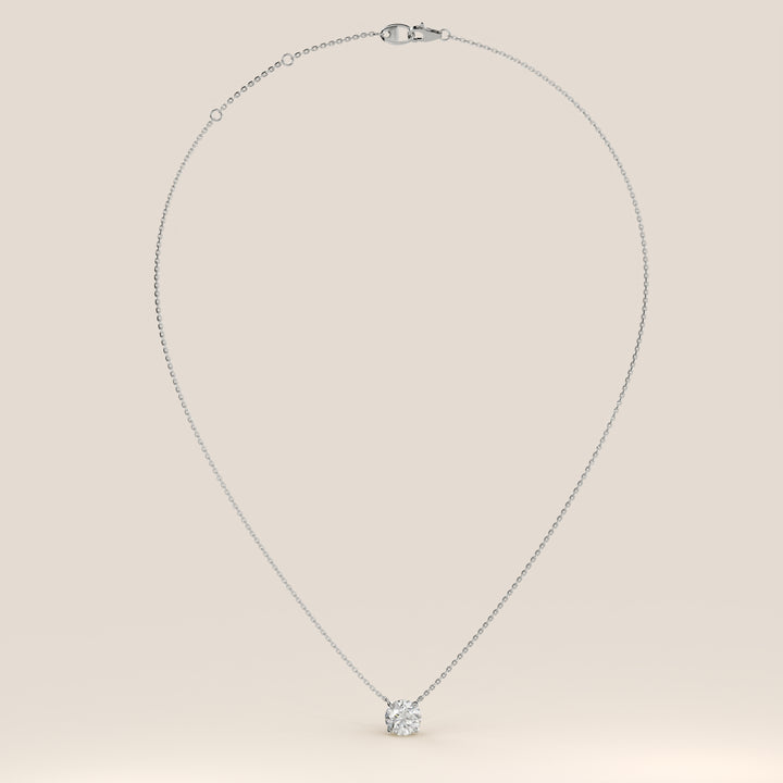 Sophie - Necklace with Double Hidden Halo Round Brilliant Pendant Lab Grown Diamond