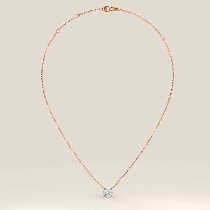 Sophie - Necklace with Double Hidden Halo Round Brilliant Pendant Lab Grown Diamond