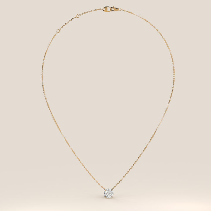 Sophie - Necklace with Double Hidden Halo Round Brilliant Pendant Lab Grown Diamond