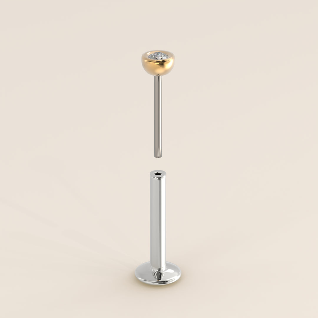 Bezel Round Lab Grown Diamond Piercing