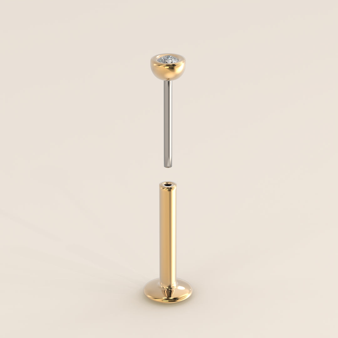 Bezel Round Lab Grown Diamond Piercing