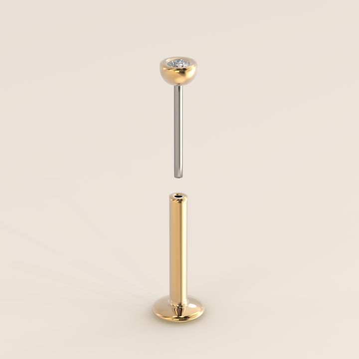 Bezel Round Lab Grown Diamond Piercing