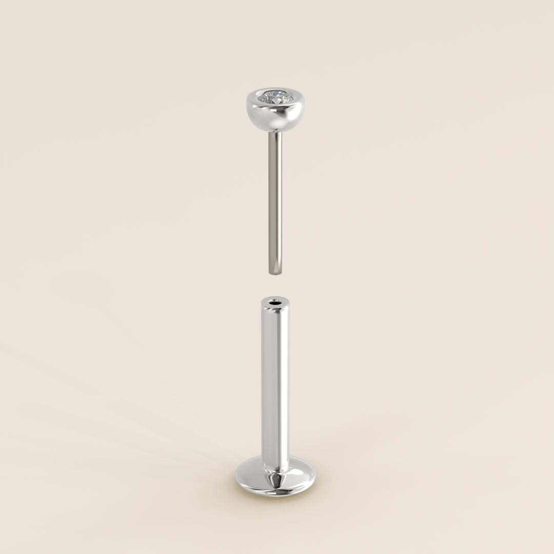 Bezel Round Lab Grown Diamond Piercing
