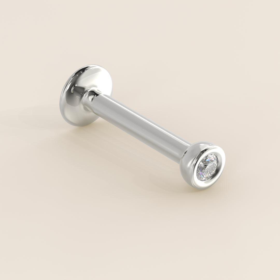 Bezel Round Lab Grown Diamond Piercing