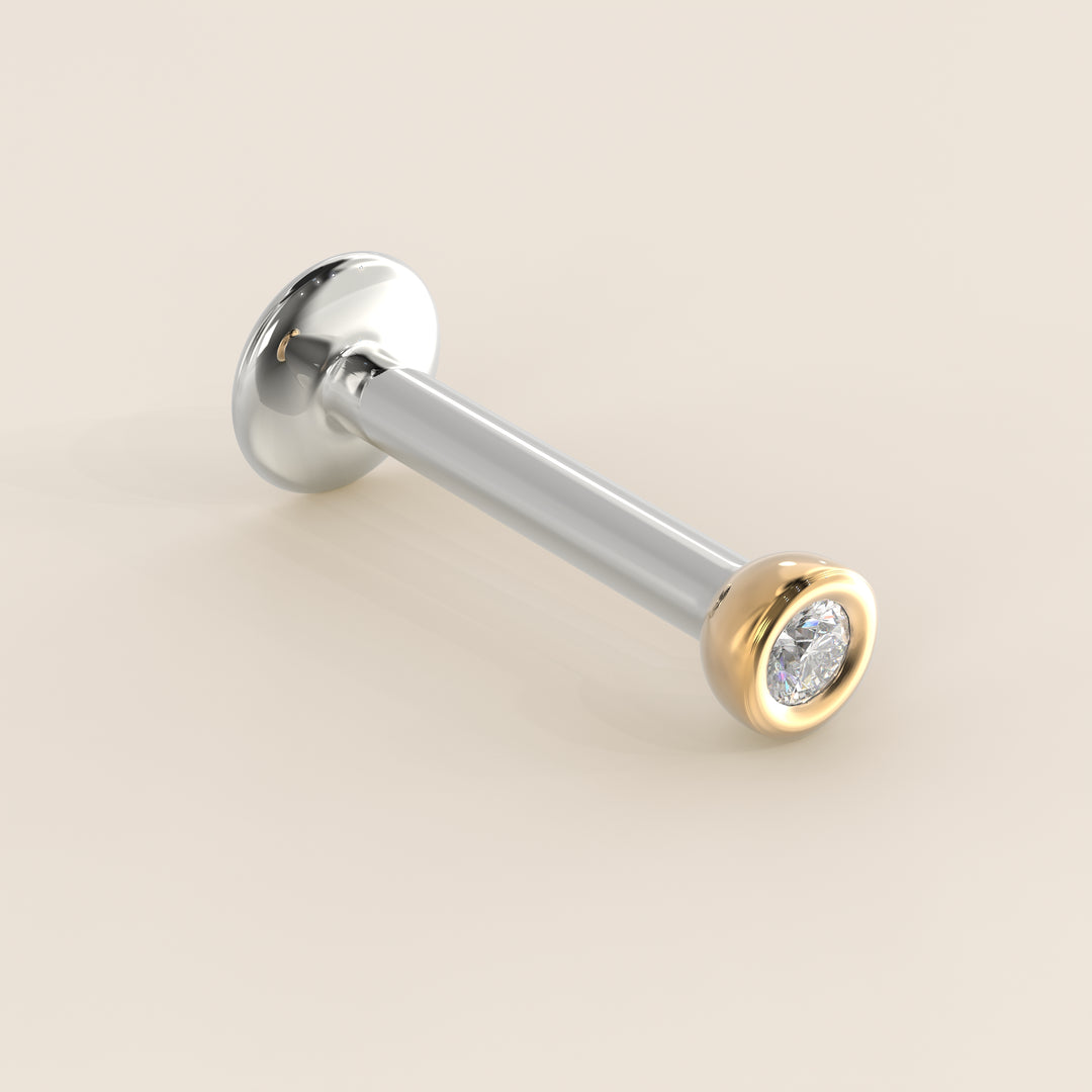 Bezel Round Lab Grown Diamond Piercing