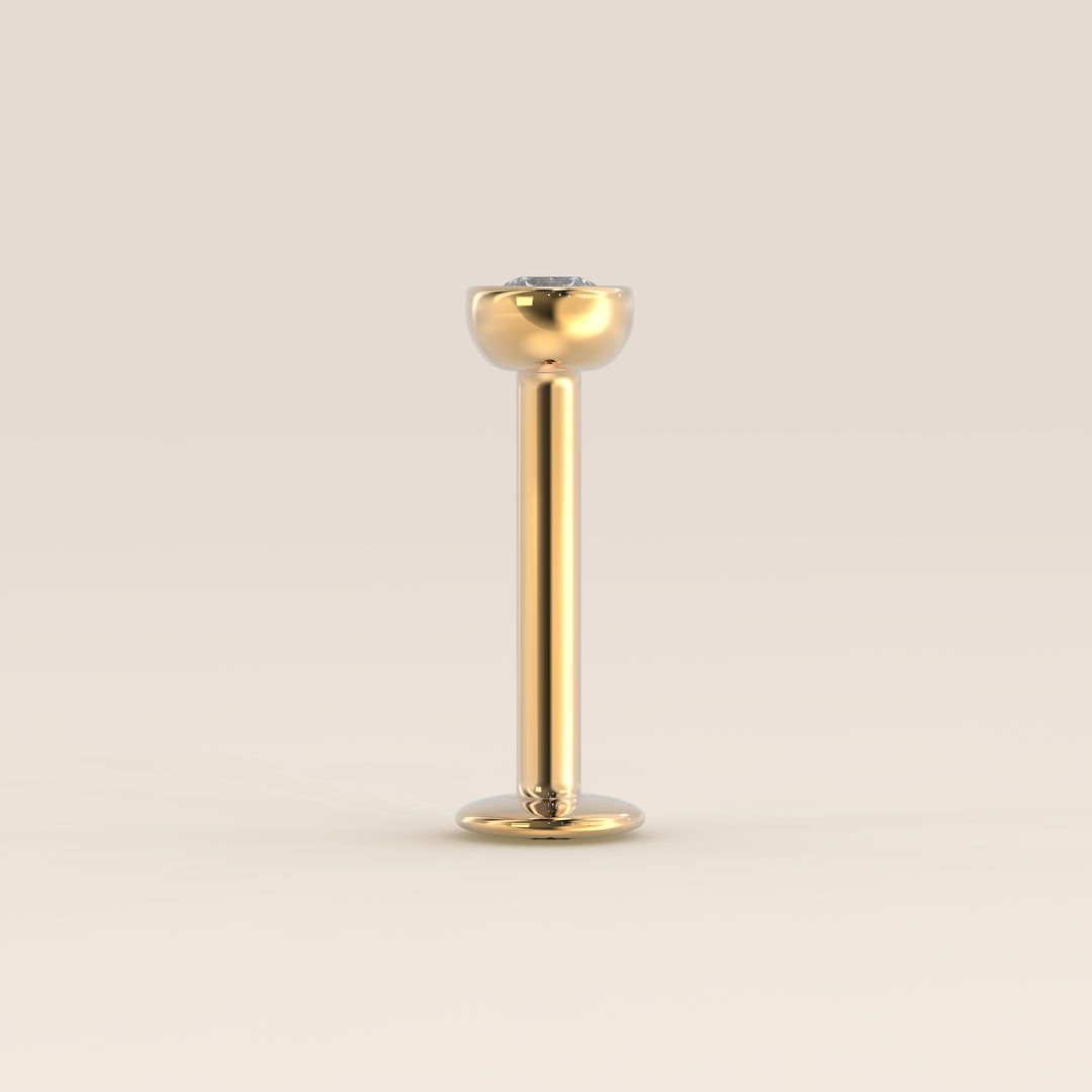 Bezel Round Lab Grown Diamond Piercing