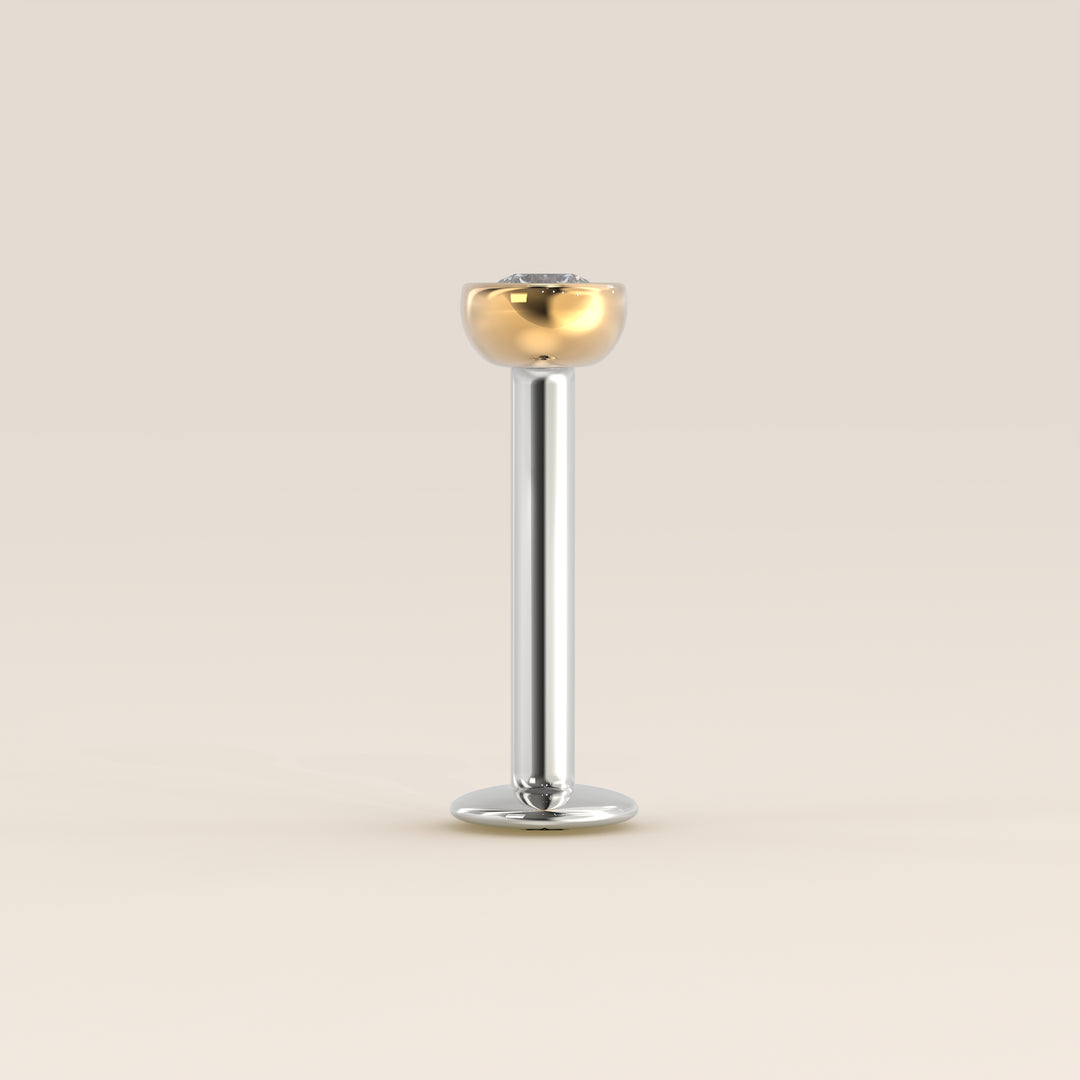 Bezel Round Lab Grown Diamond Piercing