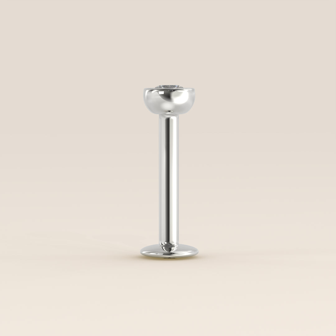 Bezel Round Lab Grown Diamond Piercing