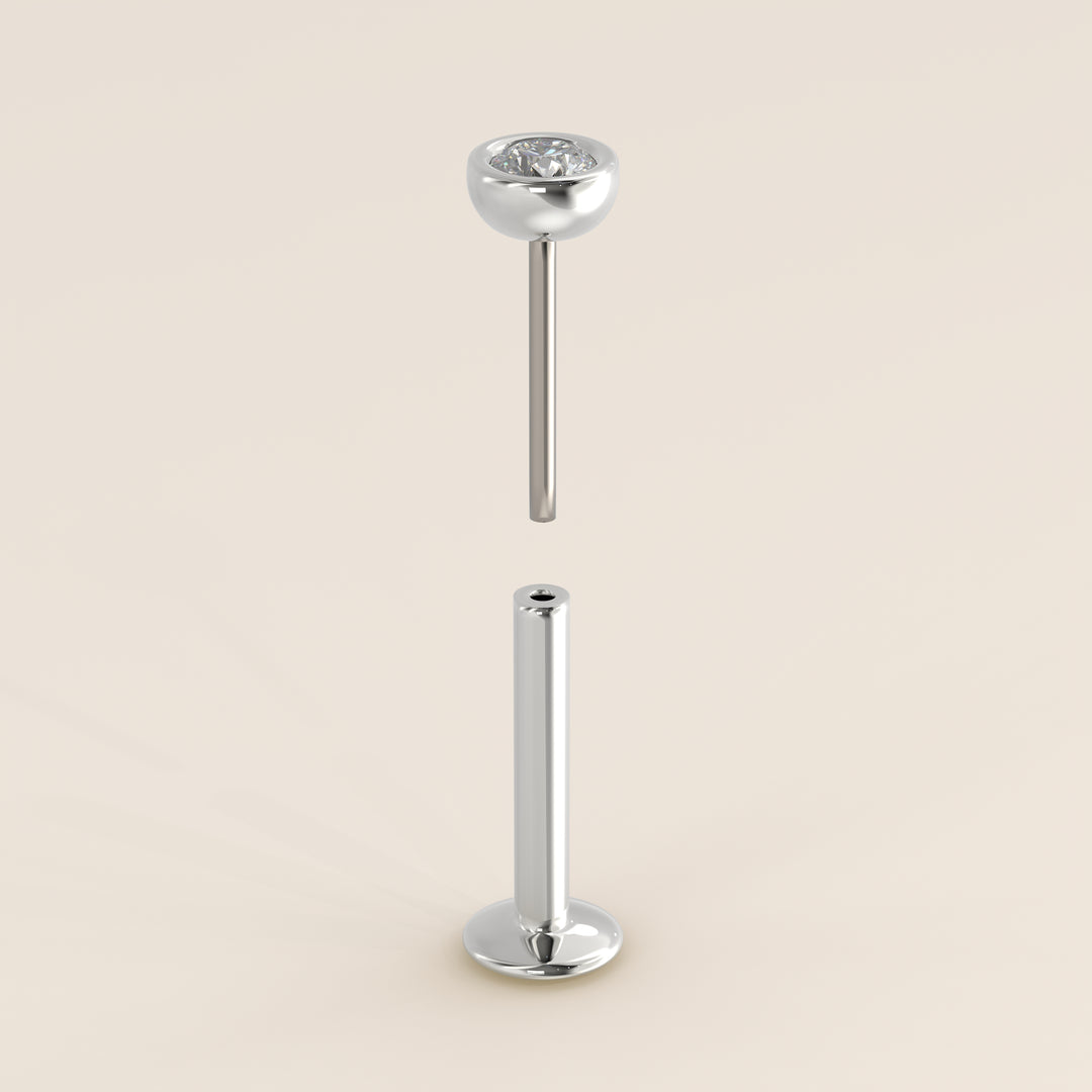 Bezel Round Lab Grown Diamond Piercing