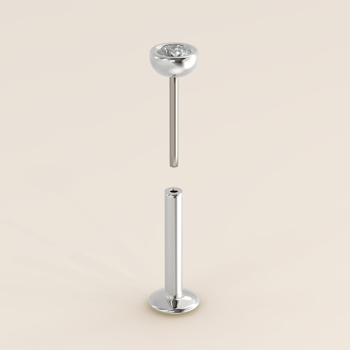 Bezel Round Lab Grown Diamond Piercing