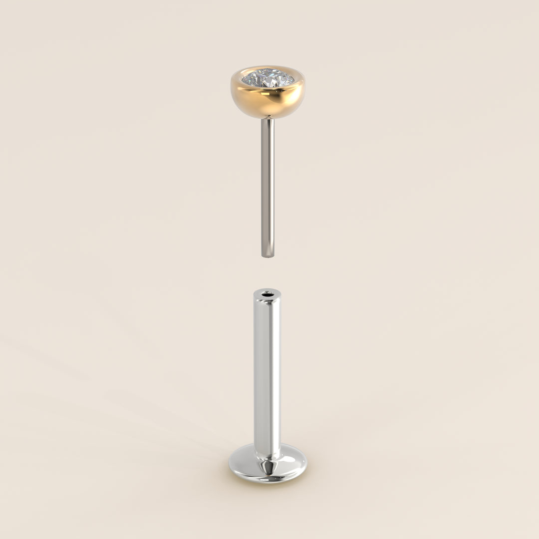 Bezel Round Lab Grown Diamond Piercing
