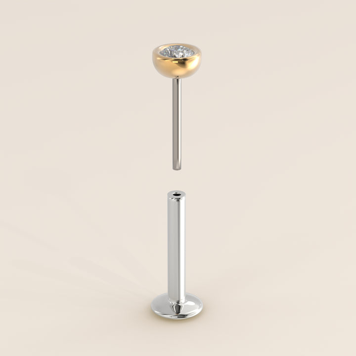 Bezel Round Lab Grown Diamond Piercing