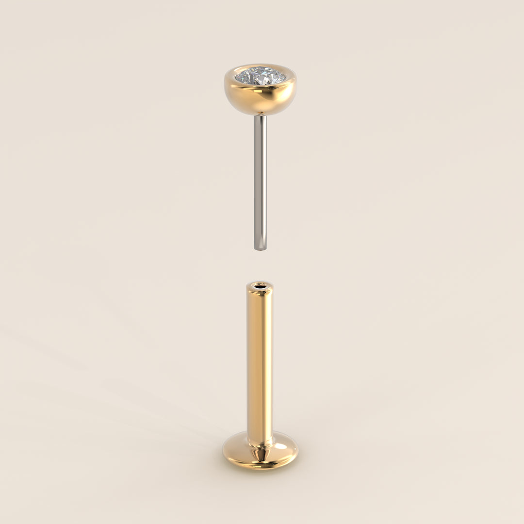 Bezel Round Lab Grown Diamond Piercing