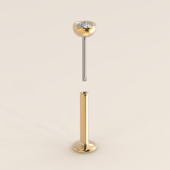 Bezel Round Lab Grown Diamond Piercing