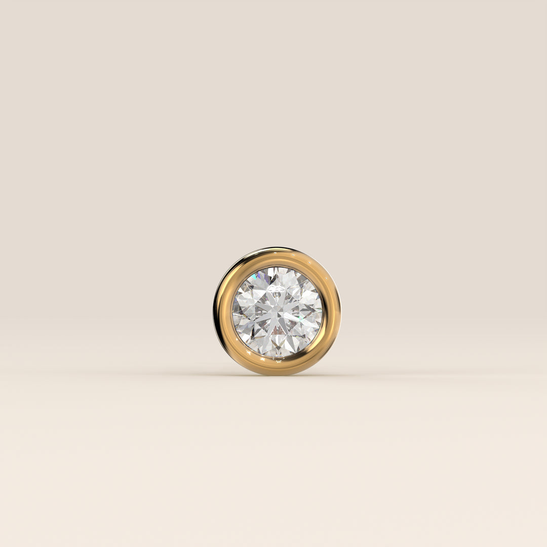 Bezel Round Lab Grown Diamond Piercing