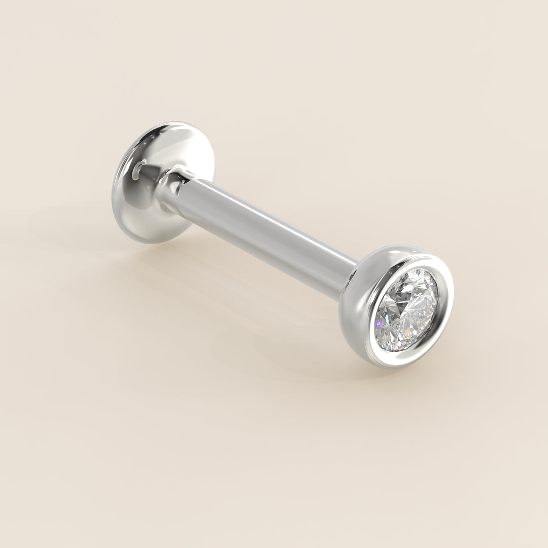 Bezel Round Lab Grown Diamond Piercing