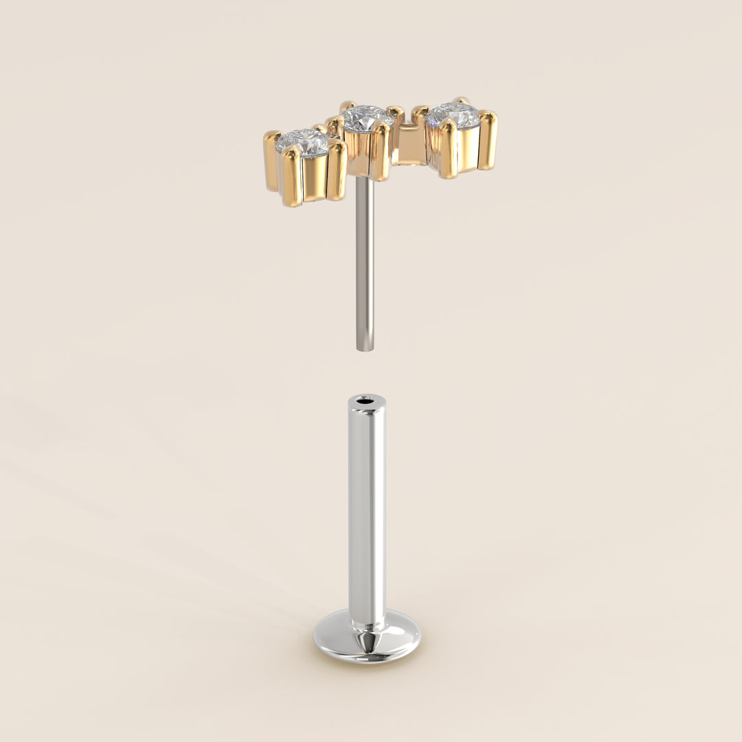 Luminous Trilogy Lab Grown Diamond Piercing