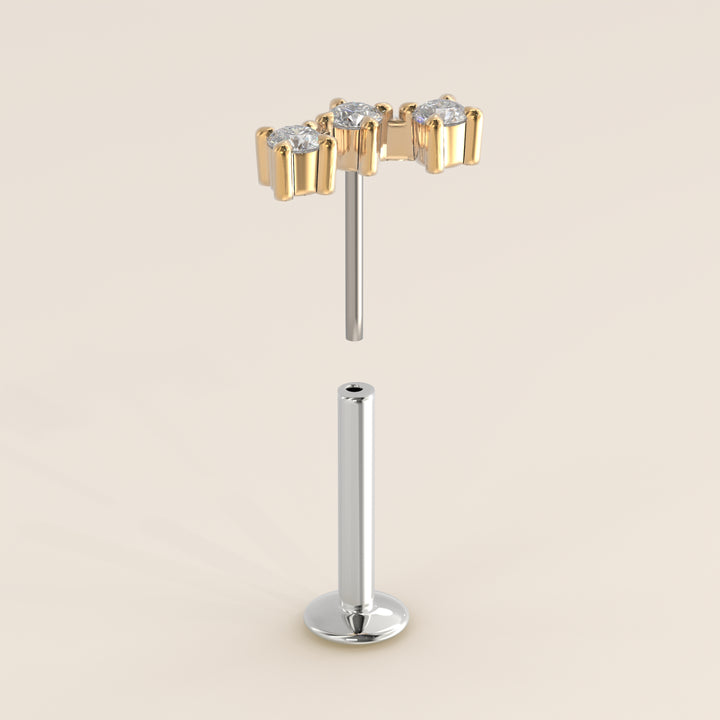 Luminous Trilogy Lab Grown Diamond Piercing