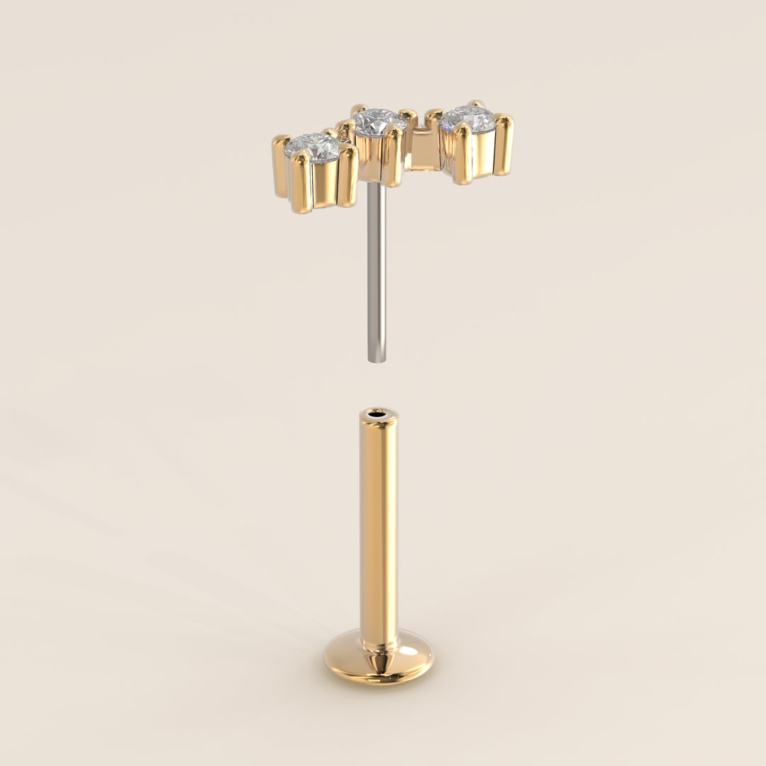Luminous Trilogy Lab Grown Diamond Piercing