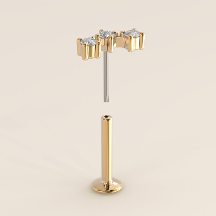 Luminous Trilogy Lab Grown Diamond Piercing