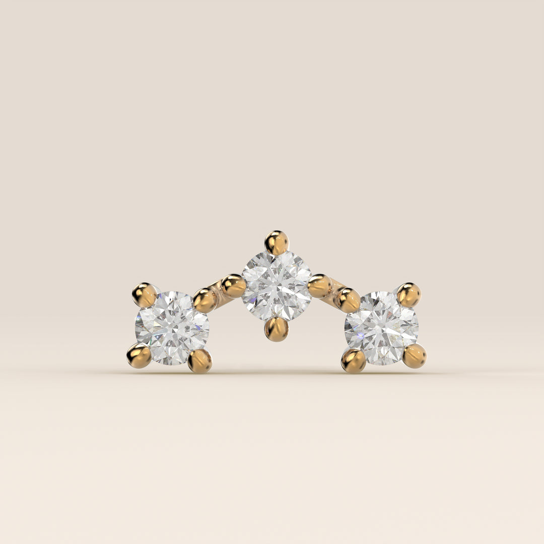 Luminous Trilogy Lab Grown Diamond Piercing