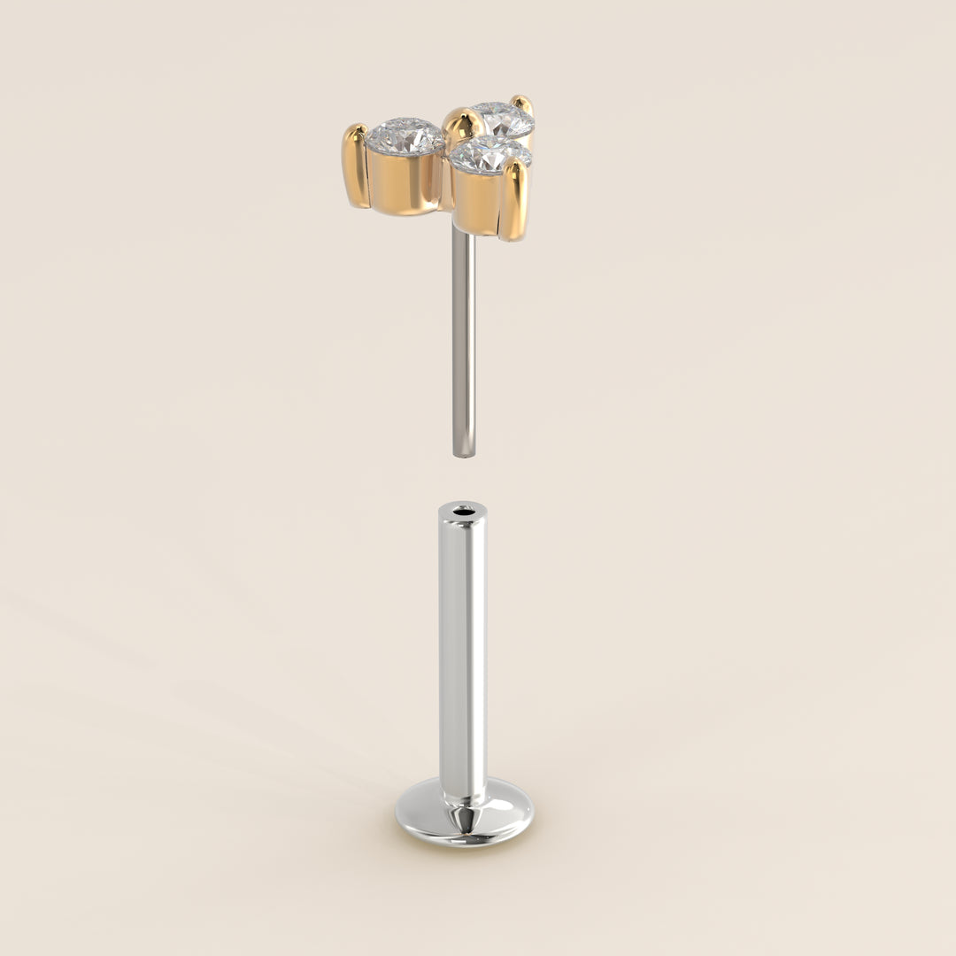 Luminous Trio Lab Grown Diamond Piercing