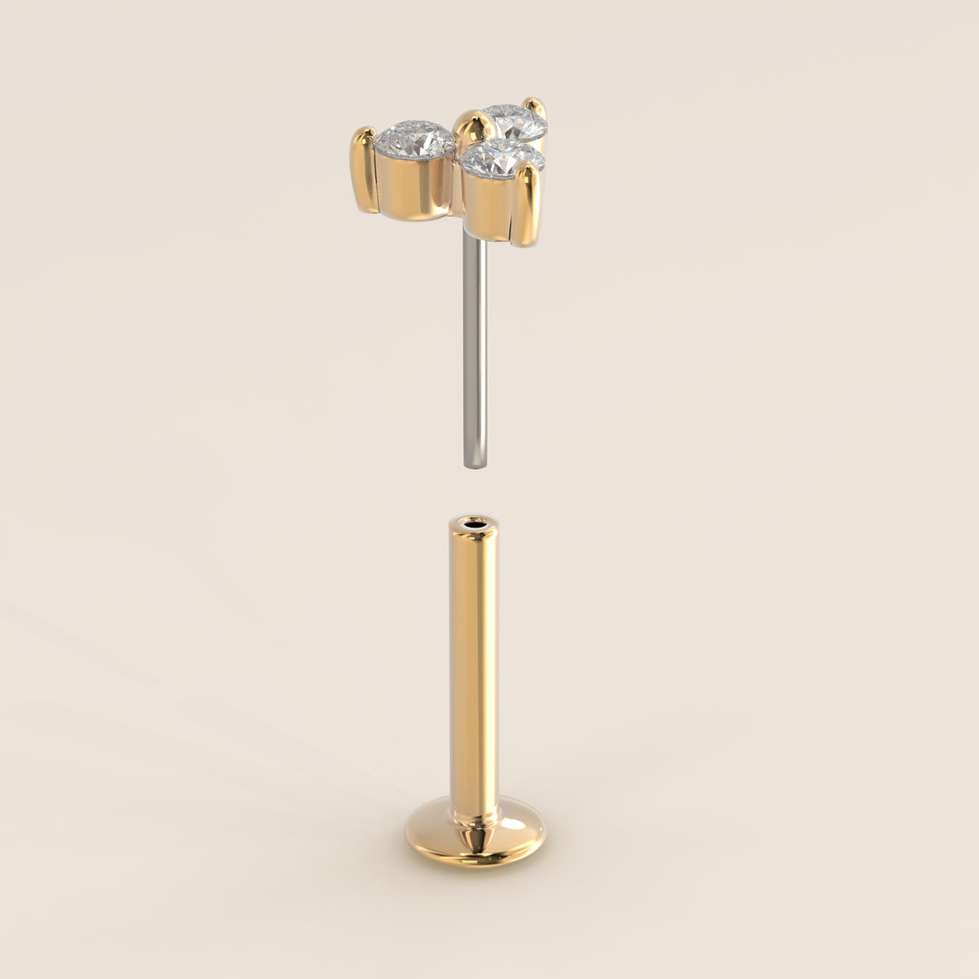 Luminous Trio Lab Grown Diamond Piercing