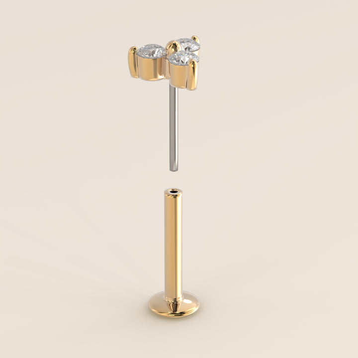 Luminous Trio Lab Grown Diamond Piercing
