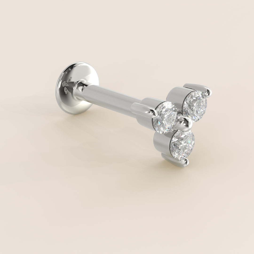 Luminous Trio Lab Grown Diamond Piercing
