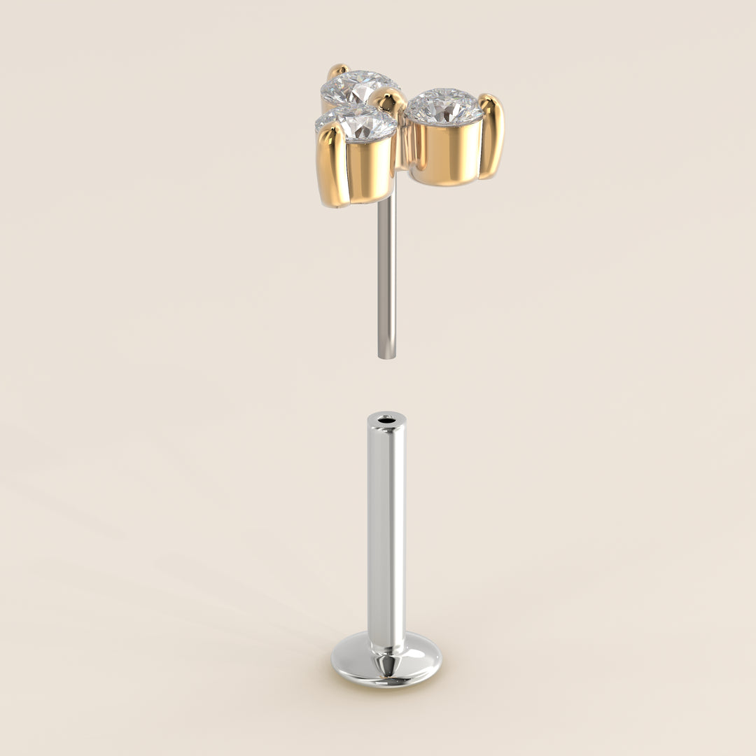 Luminous Trio Lab Grown Diamond Piercing