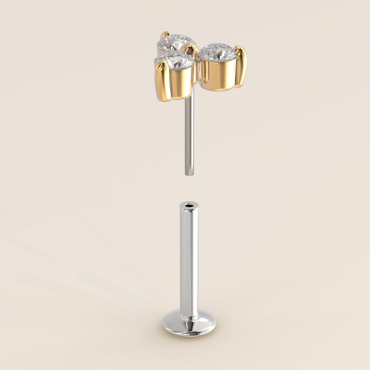 Luminous Trio Lab Grown Diamond Piercing