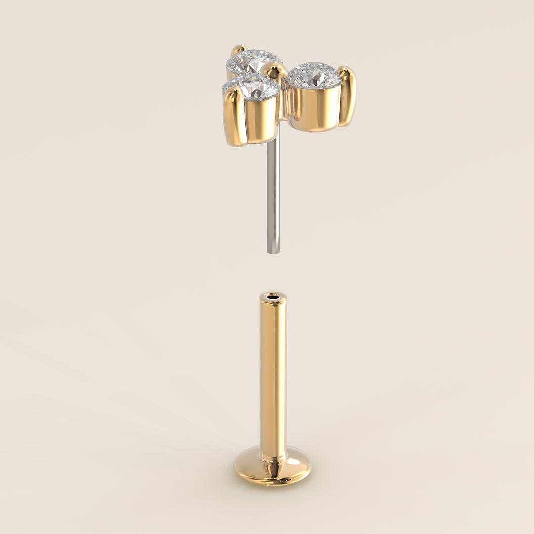 Luminous Trio Lab Grown Diamond Piercing