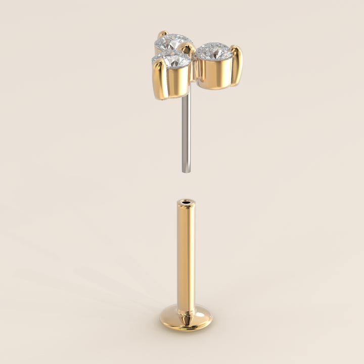 Luminous Trio Lab Grown Diamond Piercing
