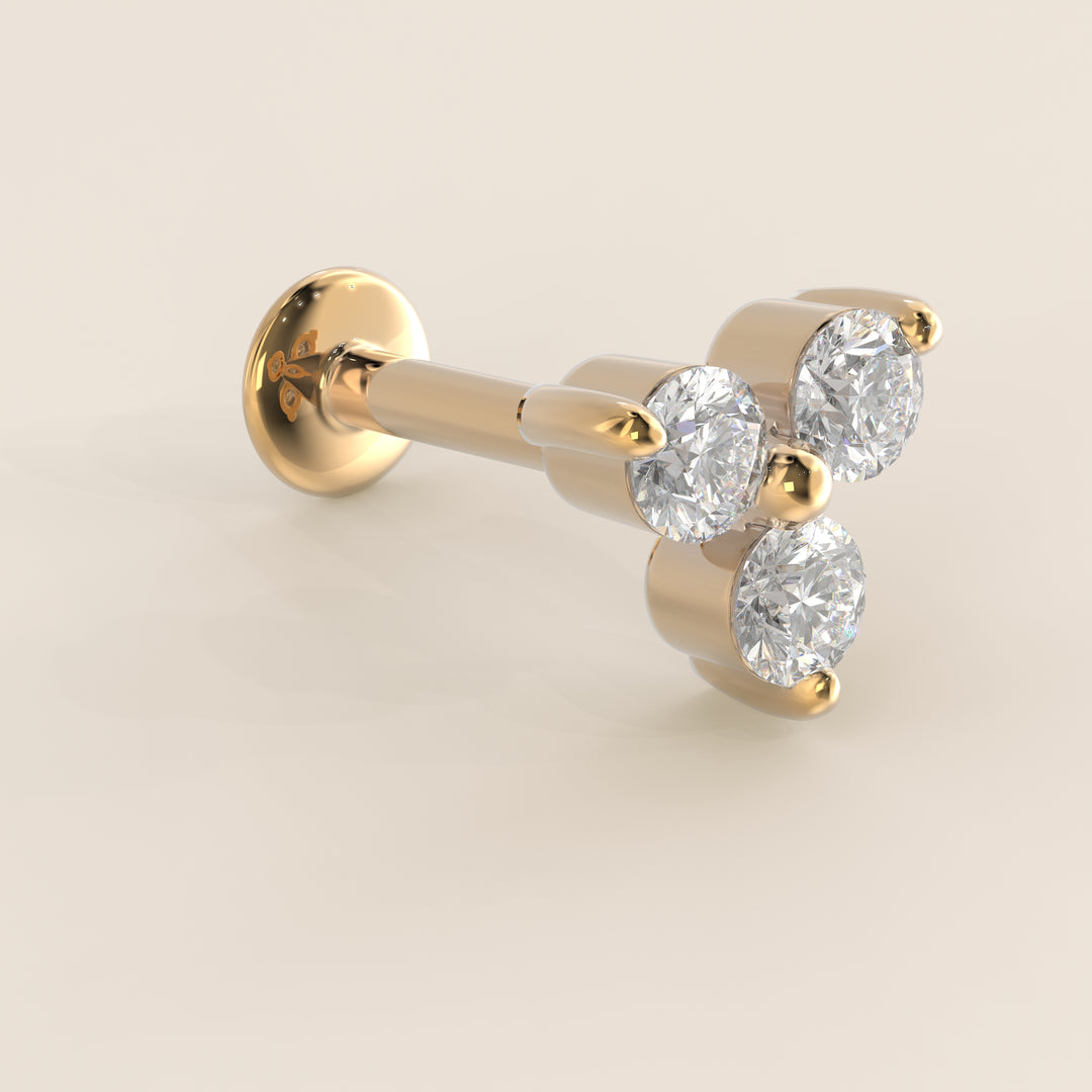 Luminous Trio Lab Grown Diamond Piercing