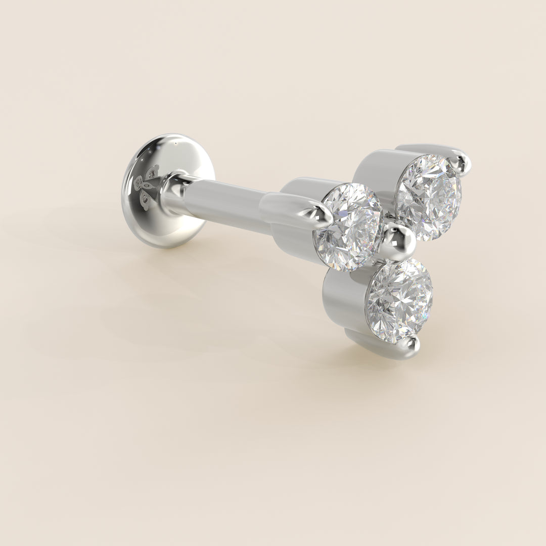 Luminous Trio Lab Grown Diamond Piercing