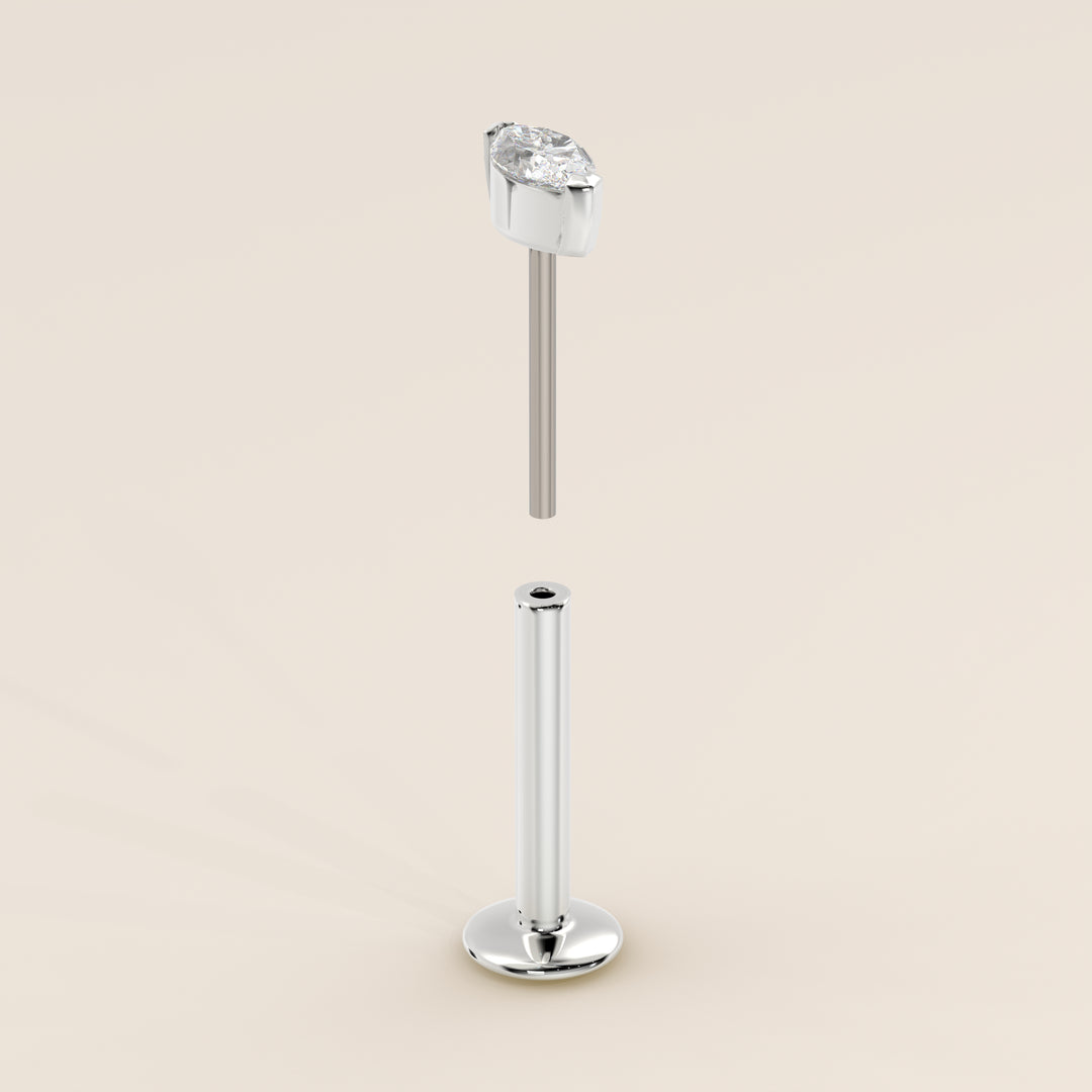 Signature Marquise Envelope Prong Lab Grown Diamond Piercing