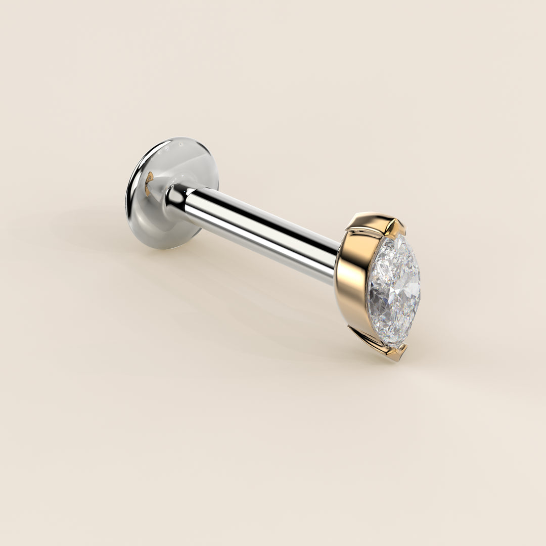 Signature Marquise Envelope Prong Lab Grown Diamond Piercing