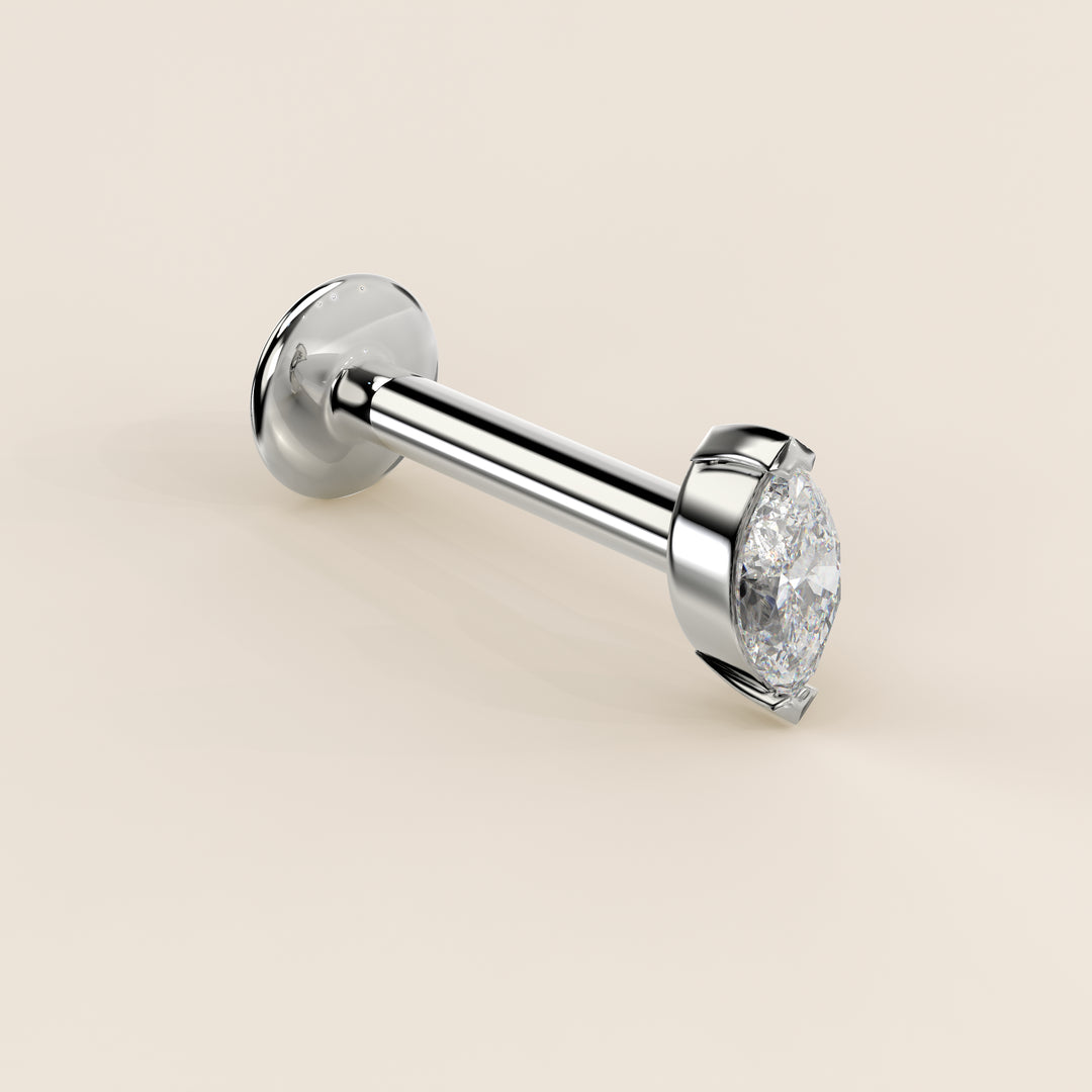 Signature Marquise Envelope Prong Lab Grown Diamond Piercing