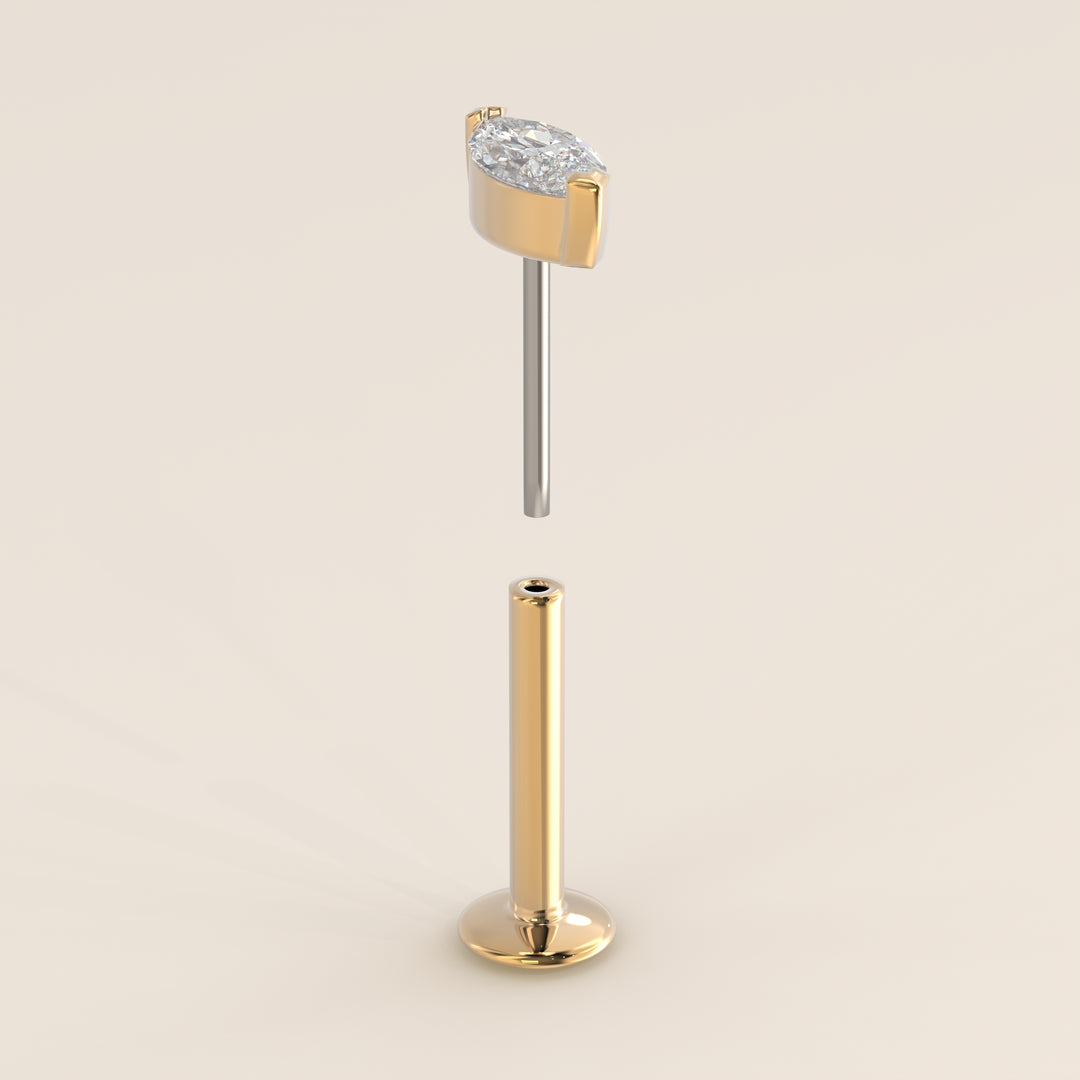 Signature Marquise Envelope Prong Lab Grown Diamond Piercing