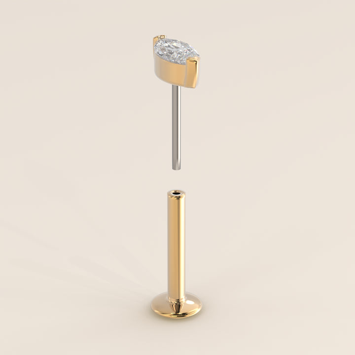 Signature Marquise Envelope Prong Lab Grown Diamond Piercing