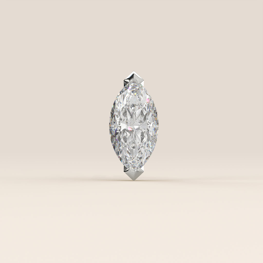 Signature Marquise Envelope Prong Lab Grown Diamond Piercing